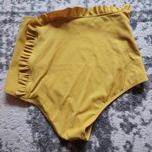Kortni Jeane classic ruffle yellow swim bottoms